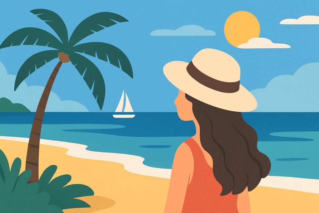 夏休みの沖縄のイラスト