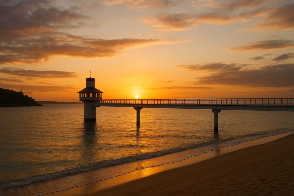 ブセナ海中公園の夕方の風景