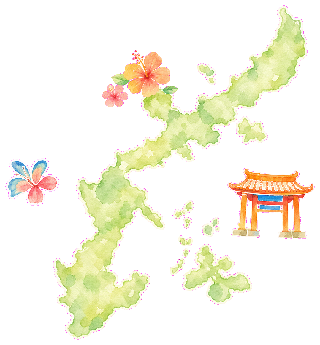 沖縄の水彩地図